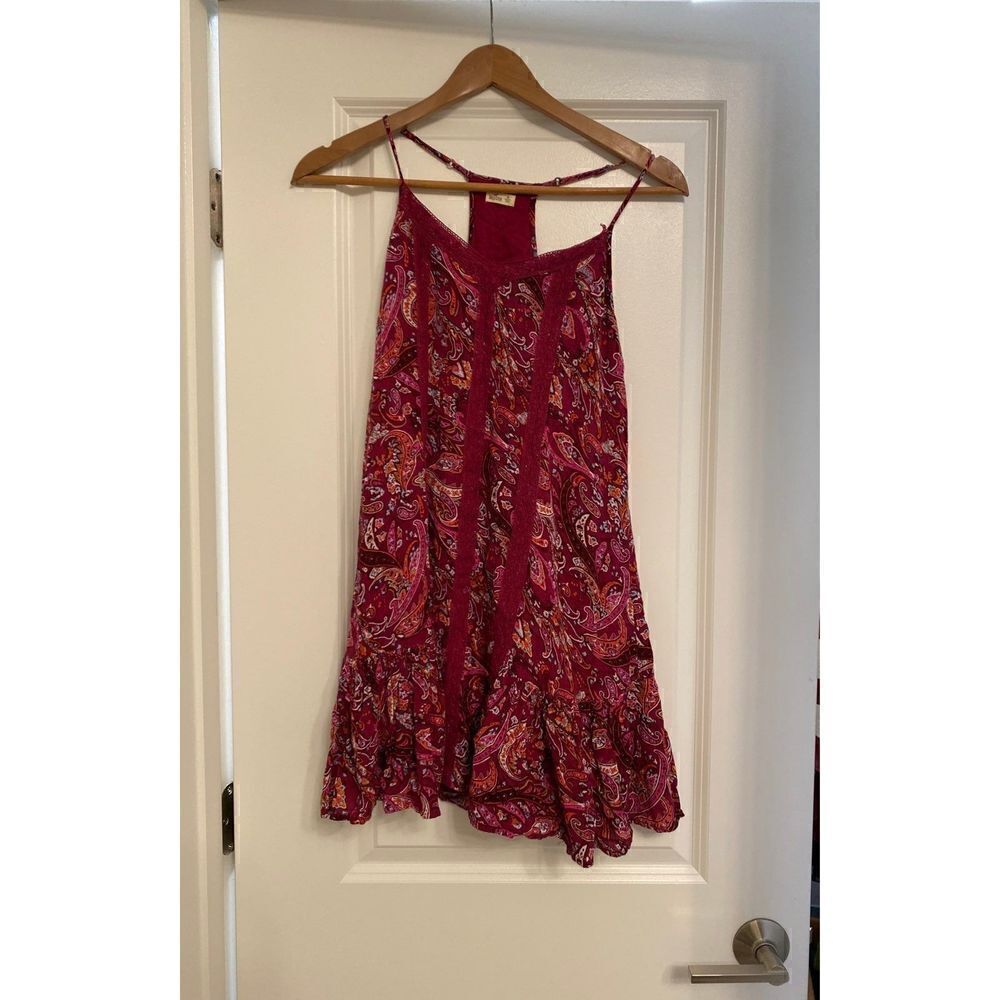 Hollister Pink Boho Vacation Resort Wear Printed Mini Dress Cover-up